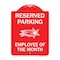 Signmission Reserved Parking-Employee of Month 1, Red & White Aluminum Sign, 18" x 24", RW-1824-23150 A-DES-RW-1824-23150 - alternate 1